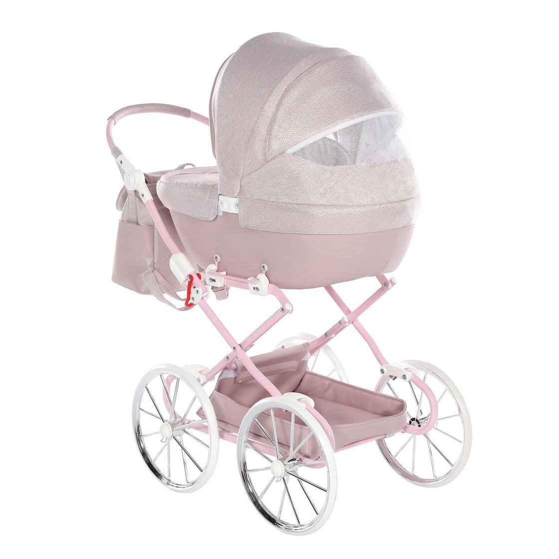 Junama - Doll Stroller with Suitcase - Mini Dolce - Pink