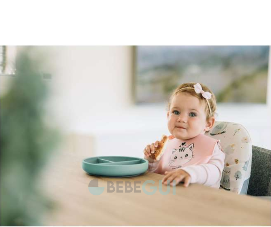 Prato de Silicone Para Introdução Alimentar Infantil- Mint