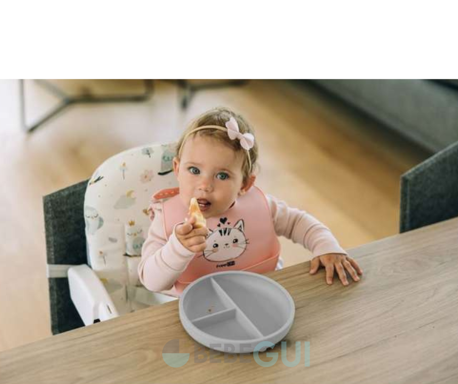 Prato de Silicone Para Introdução Alimentar Infantil- Grey
