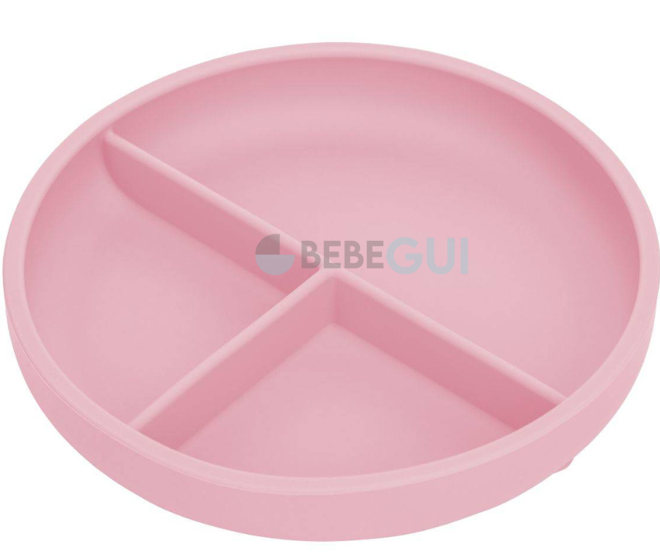Prato de Silicone Para Introdução Alimentar Infantil - Pink
