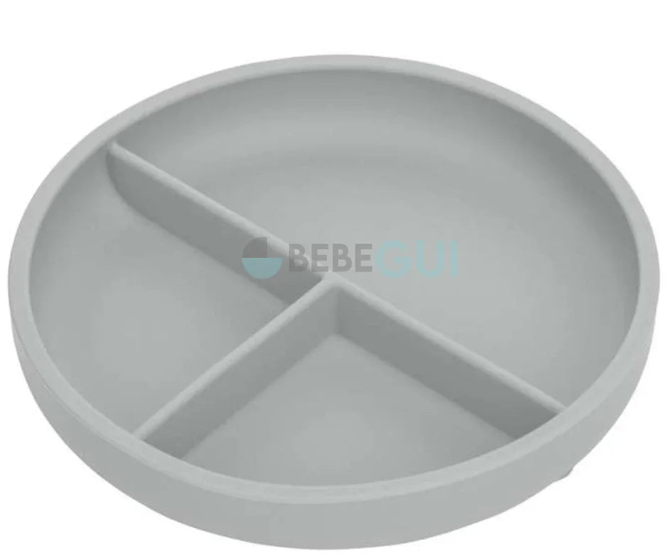 Prato de Silicone Para Introdução Alimentar Infantil- Grey