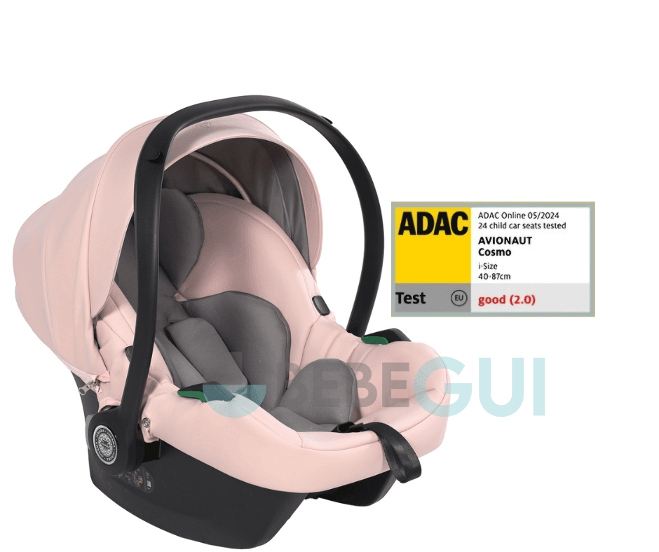 Avionaut - Cosmo By Junama - Teste Adac em Segurança 1.3 - Pink - Ecopele com Tapa pés - Bebegui - Cadeiras Auto e Carrinhos