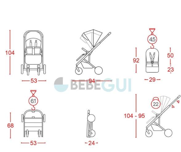 Carrello - ALFA - Feather Grey + Joie i SNUG 2 - Coal + Adaptadores - Bebegui - Cadeiras Auto e Carrinhos
