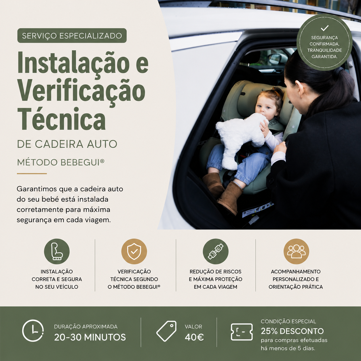Instalação e Verificação Técnica de Cadeira Auto - Método BEBEGUI®