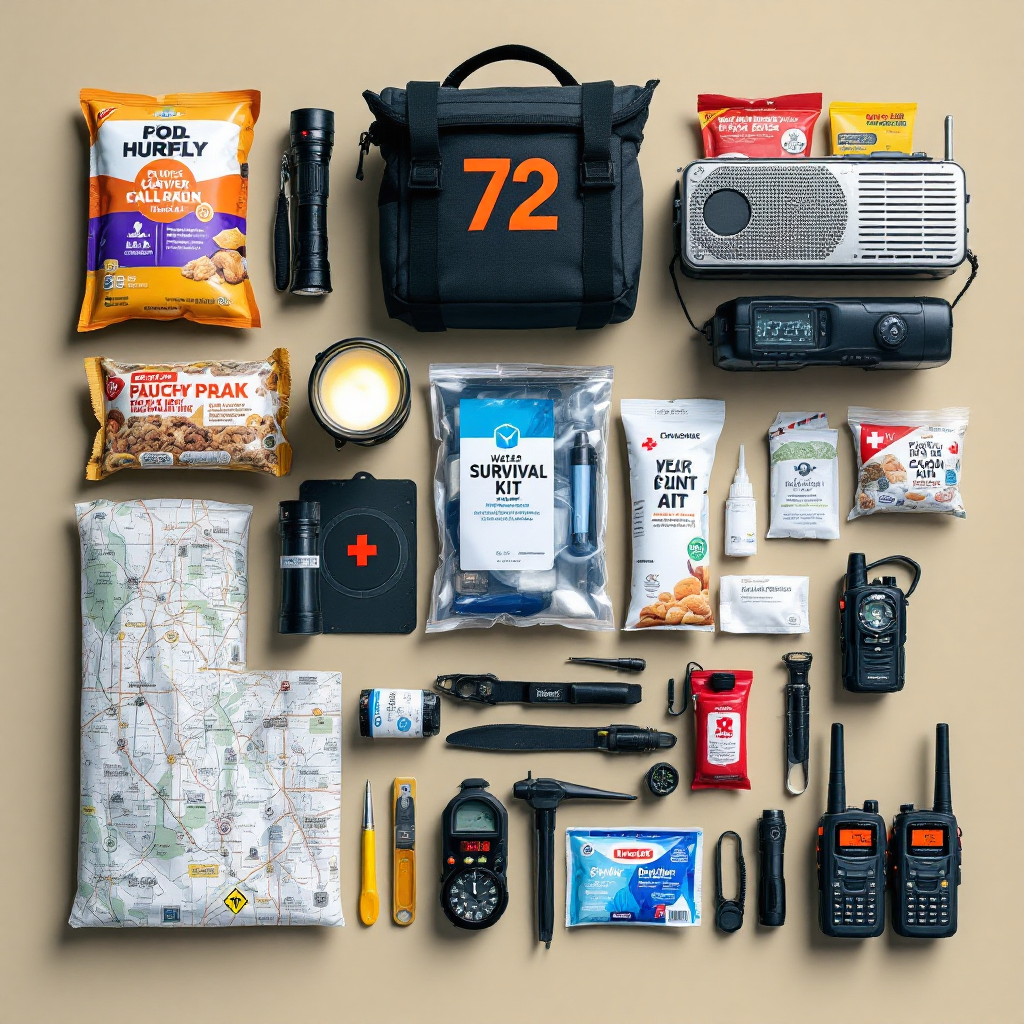 KIT SOBREVIVENCIA 72 Horas - Premium (com barbecue a gás + carregador solar)