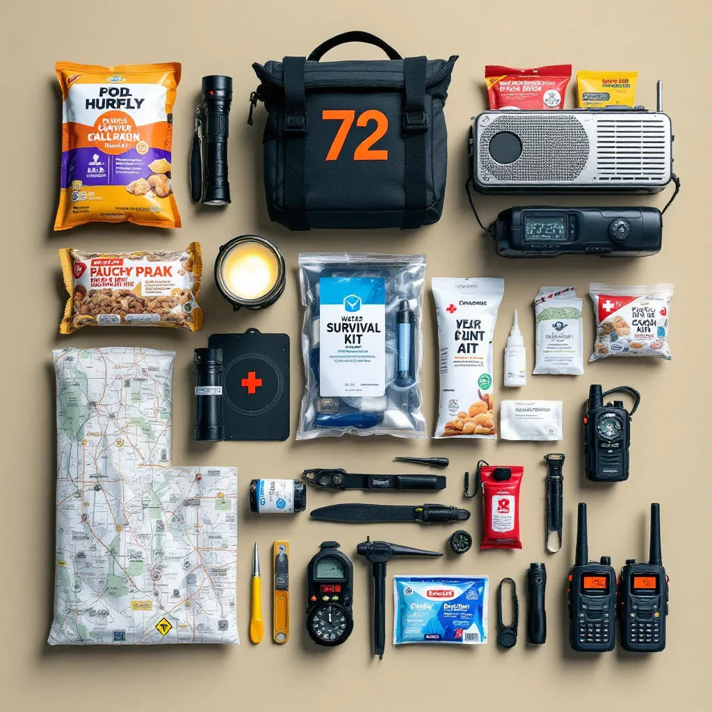 KIT SOBREVIVENCIA 72 Horas - Premium (com barbecue a gás + carregador solar)