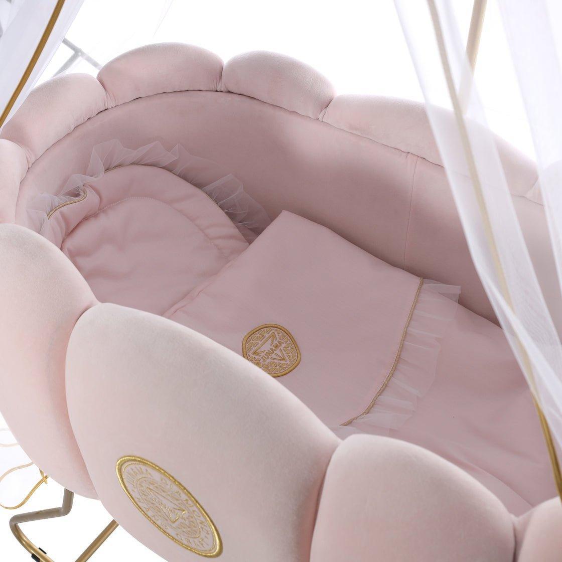 Junama - Baby Cradle - Hand Craft - Pink/Gold (sem acessórios) - Bebegui - Cadeiras Auto e Carrinhos