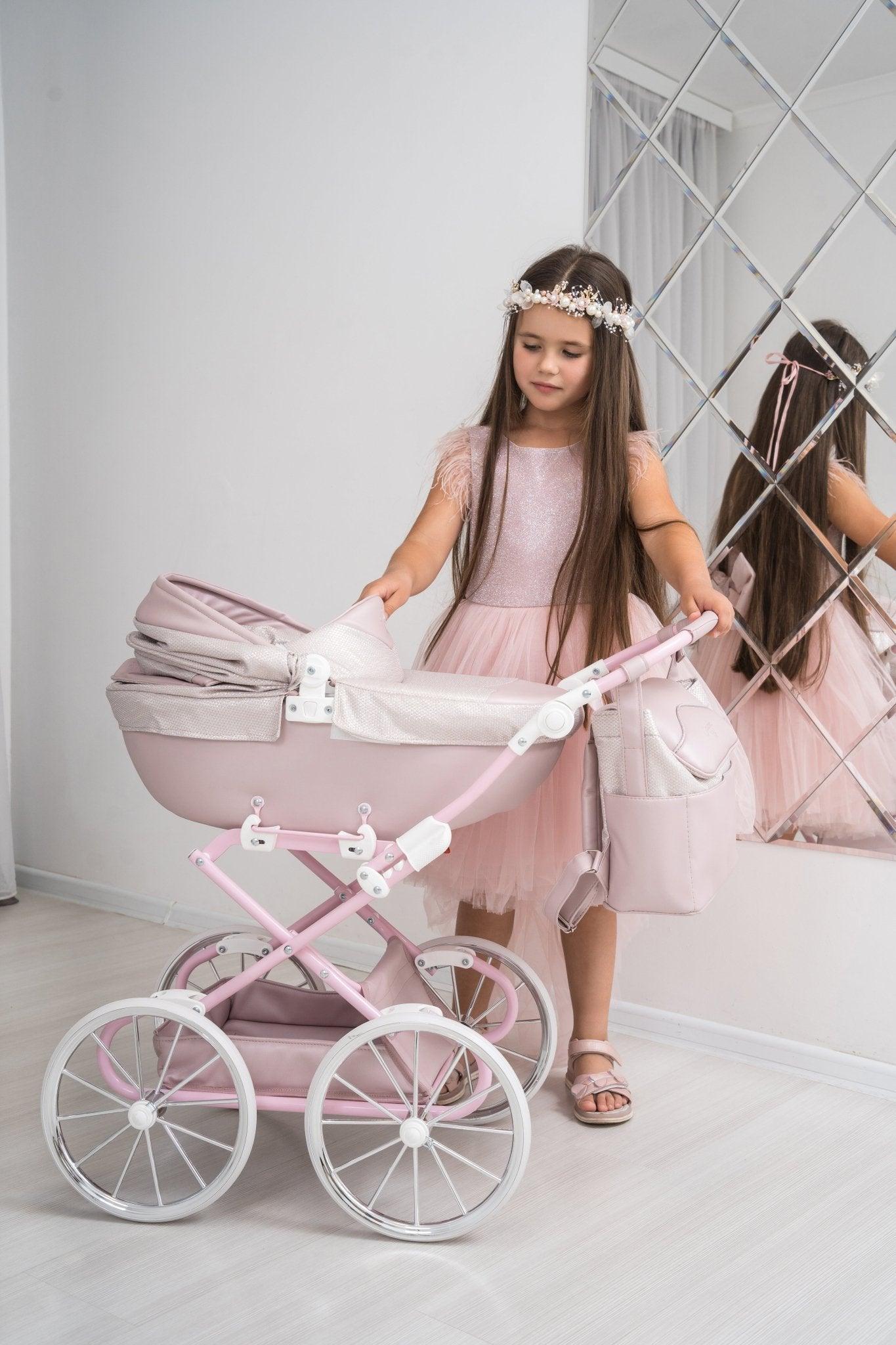 Junama - Carrinho de Bonecas com Malinha - Dolce Pink - Bebegui - Cadeiras Auto e Carrinhos