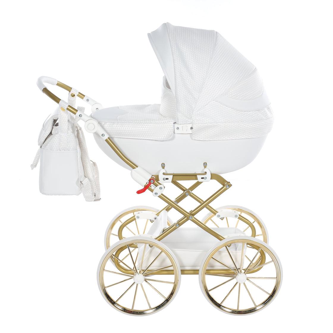 Junama - Carrinho de Bonecas com Malinha - Mini Dolce - White Gold