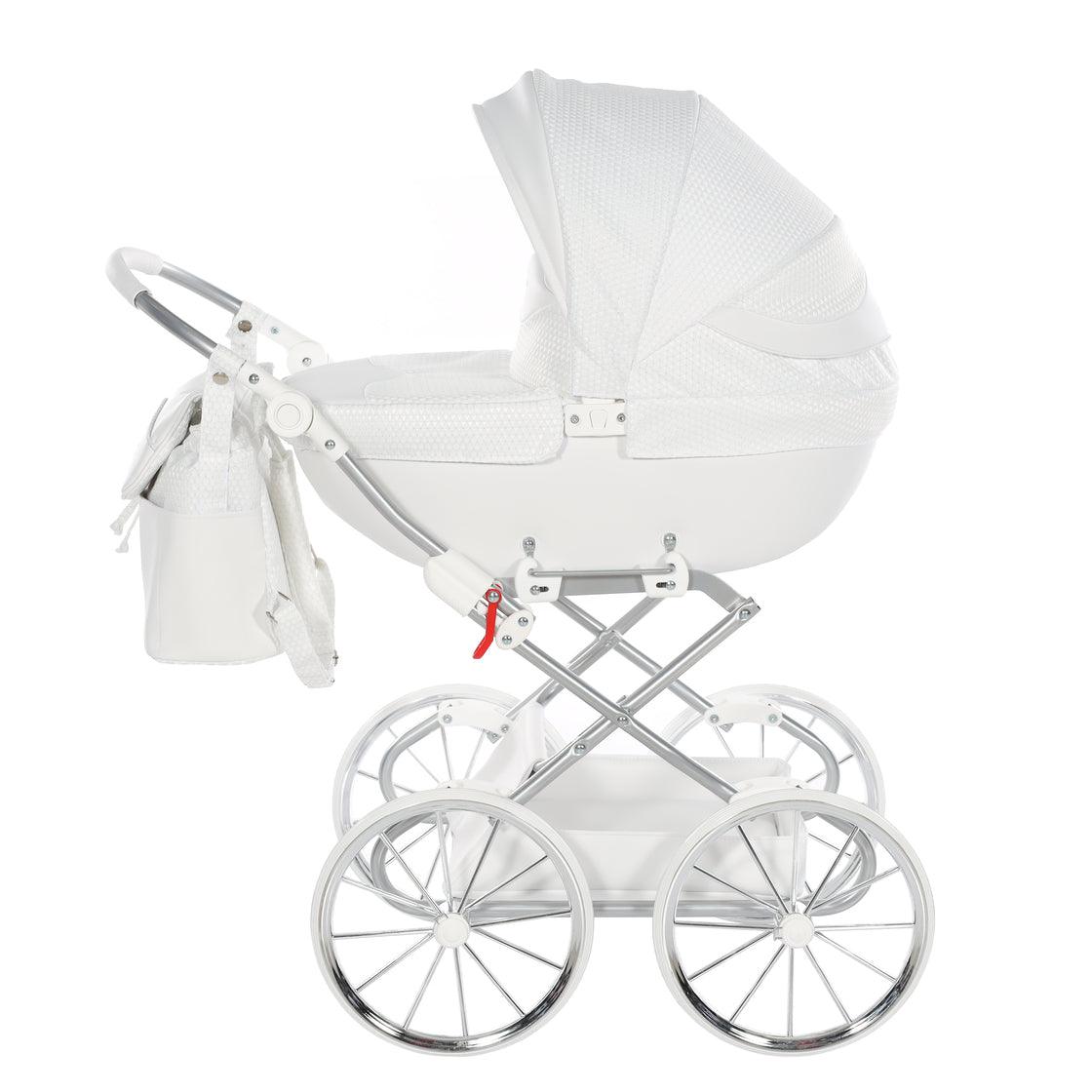 Junama - Carrinho de Bonecas com Malinha - Mini Dolce - White Silver