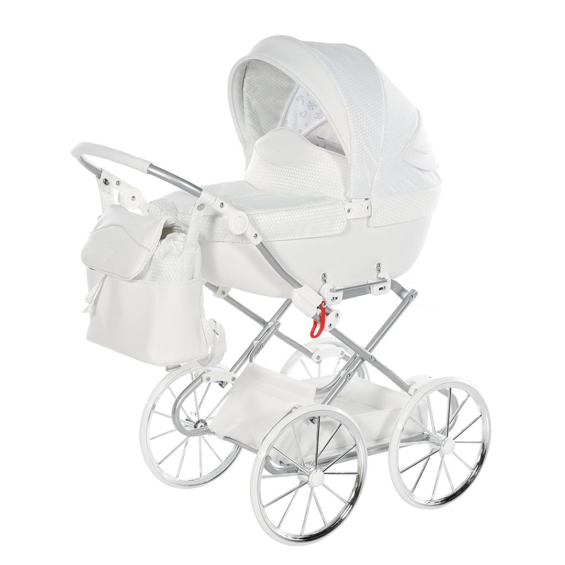 Junama - Carrinho de Bonecas com Malinha - Mini Dolce - White Silver