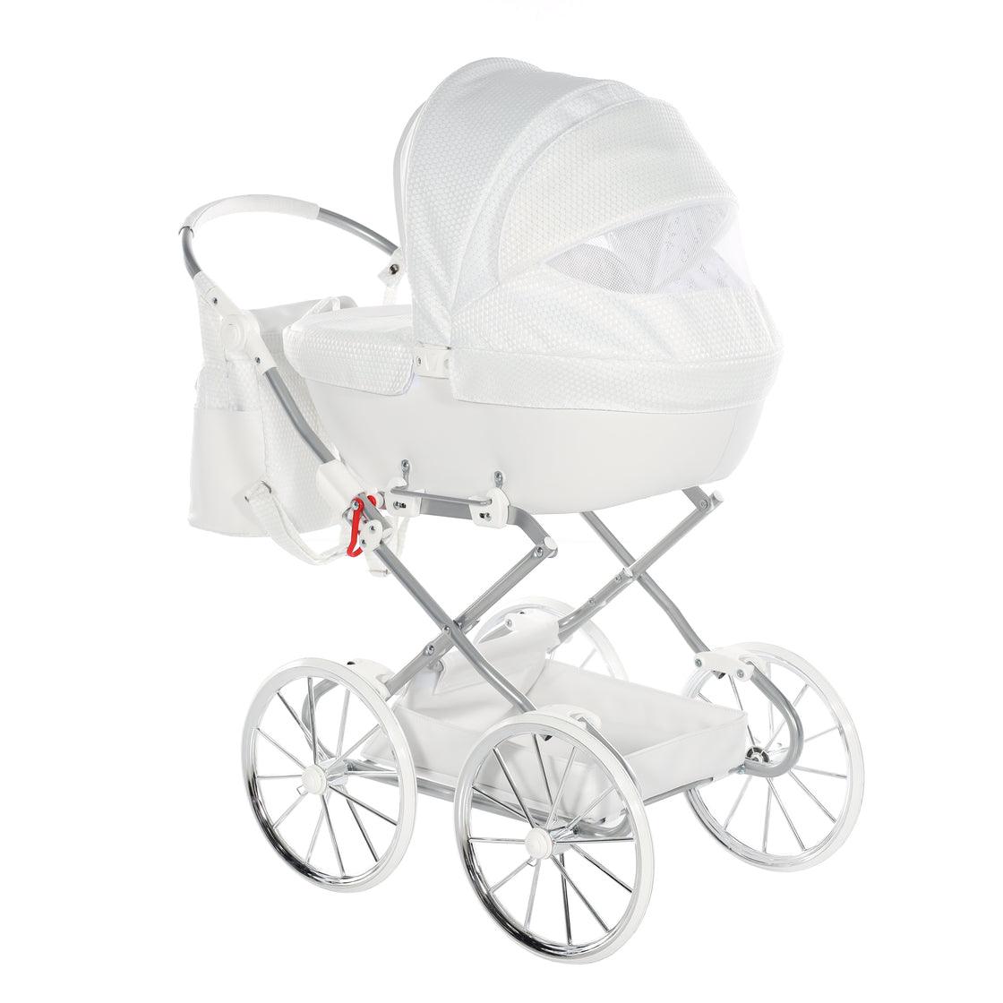 Junama - Carrinho de Bonecas com Malinha - Mini Dolce - White Silver