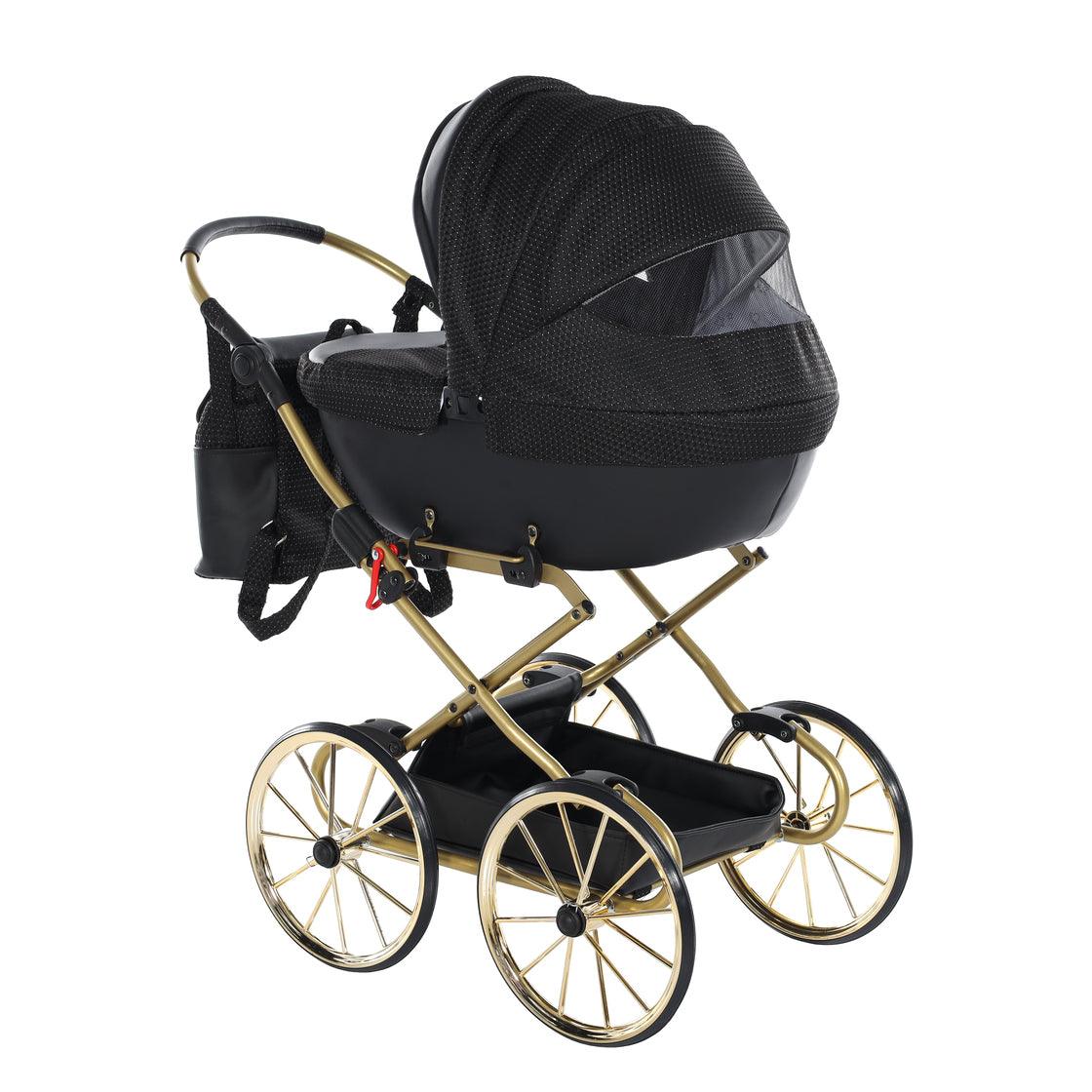 Junama - Carrinho de Bonecas com Malinha - Mini Dolce - Black Gold
