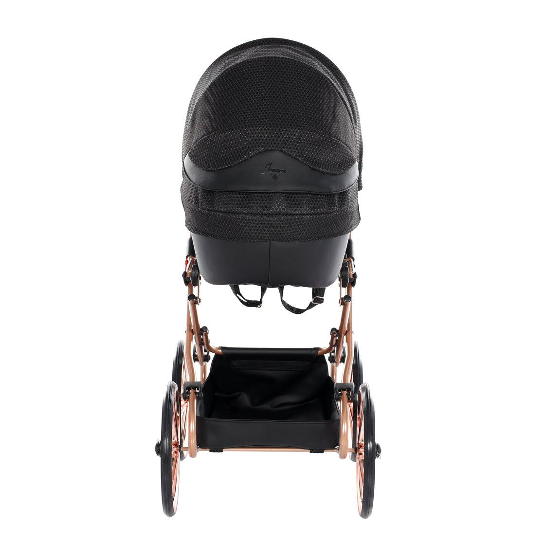 Junama - Doll Stroller with Suitcase - Mini Dolce - Black Gold