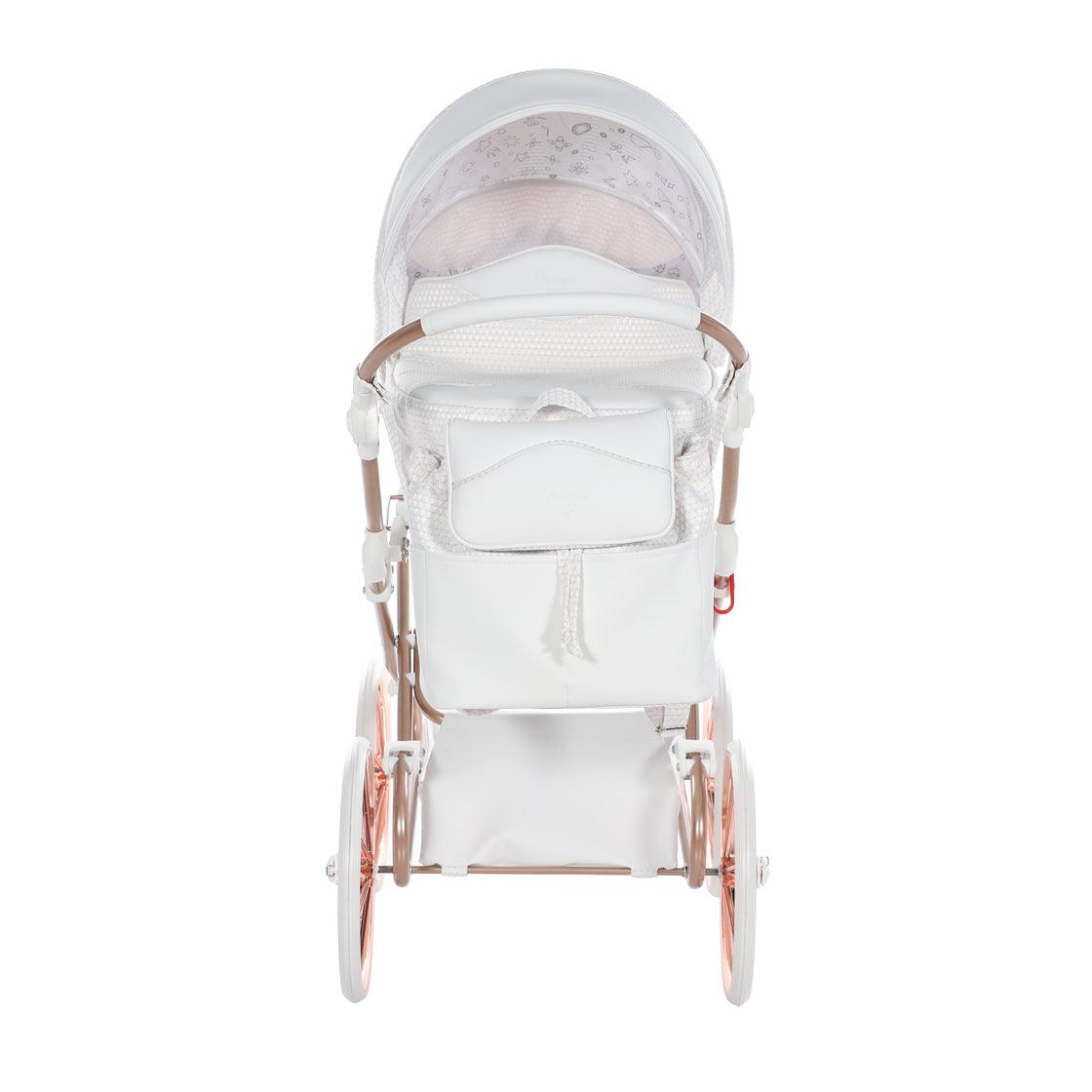 Junama - Carrinho de Bonecas com Malinha - Mini Dolce - White Rose Gold