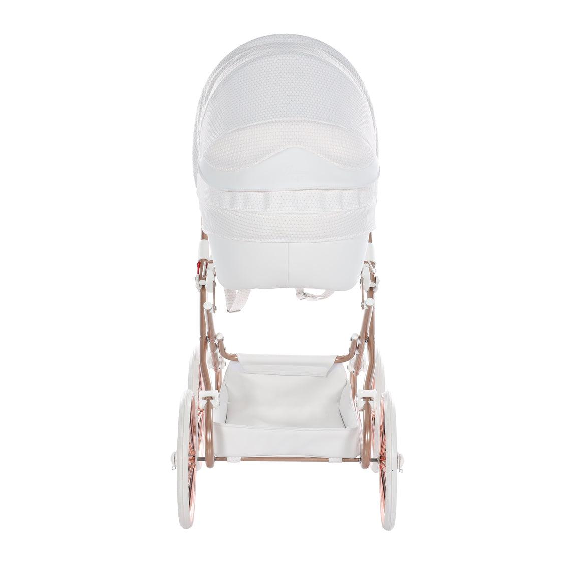 Junama - Carrinho de Bonecas com Malinha - Mini Dolce - White Rose Gold