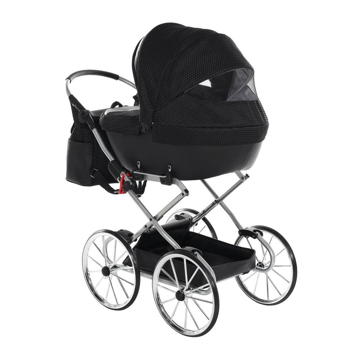 Junama - Carrinho de Bonecas com Malinha  - Mini Dolce - Black Silver