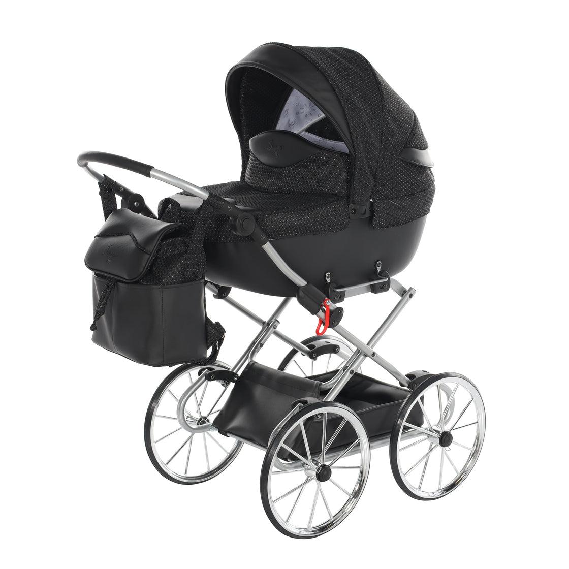 Junama - Carrinho de Bonecas com Malinha  - Mini Dolce - Black Silver