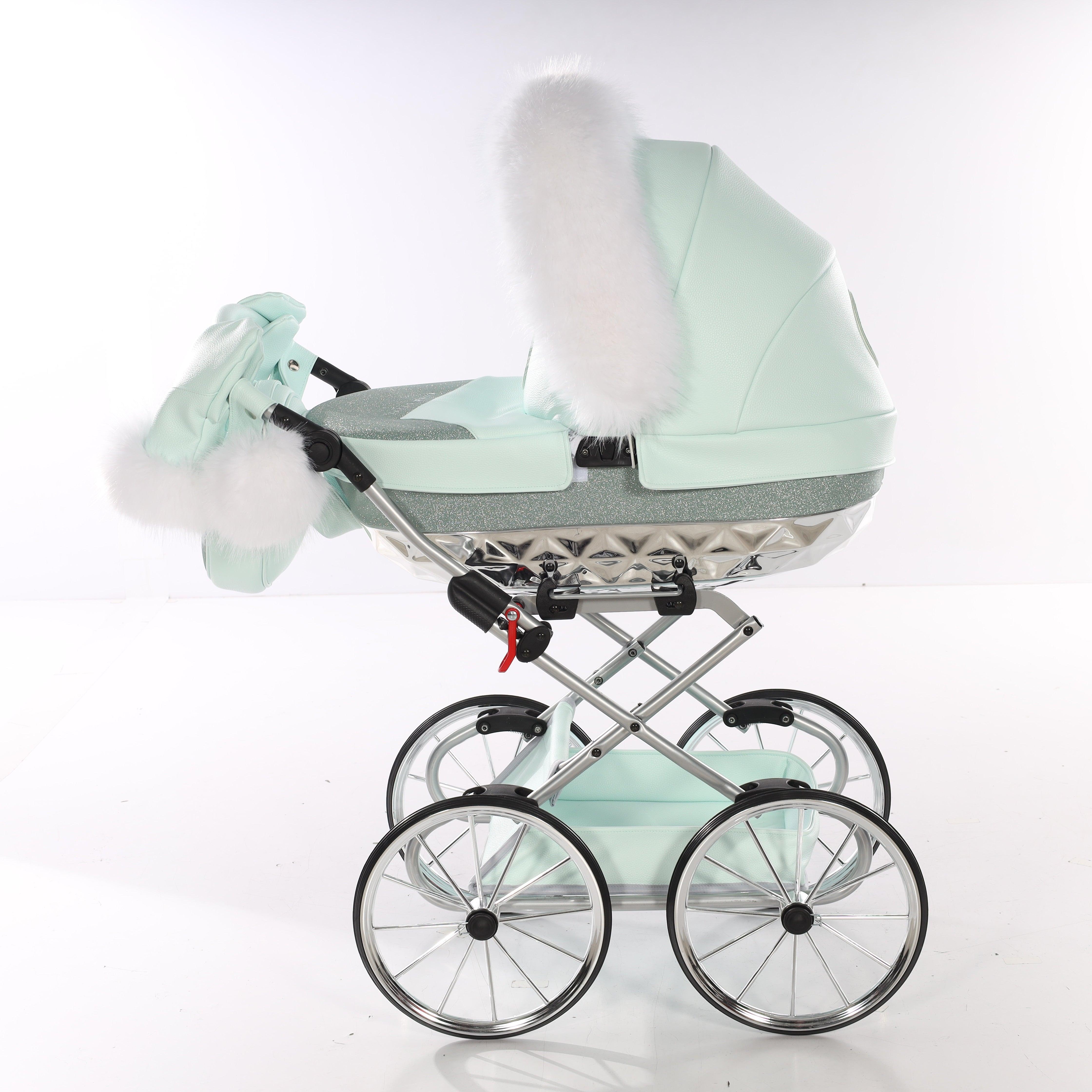 Junama - Carrinho de Bonecas com Malinha  -  Mini Hand Craft Glitter  - Mint