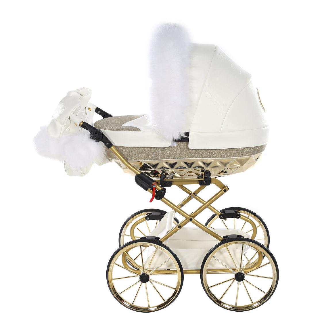 Junama - Carrinho de Bonecas com Malinha  - Mini Hand Craft Glitter - White