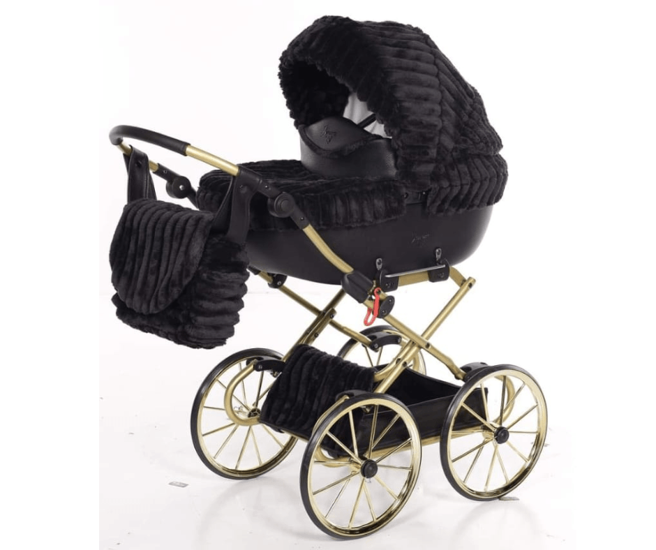 Junama - Carrinho de Bonecas com Malinha  - MINI VELVET -  Black