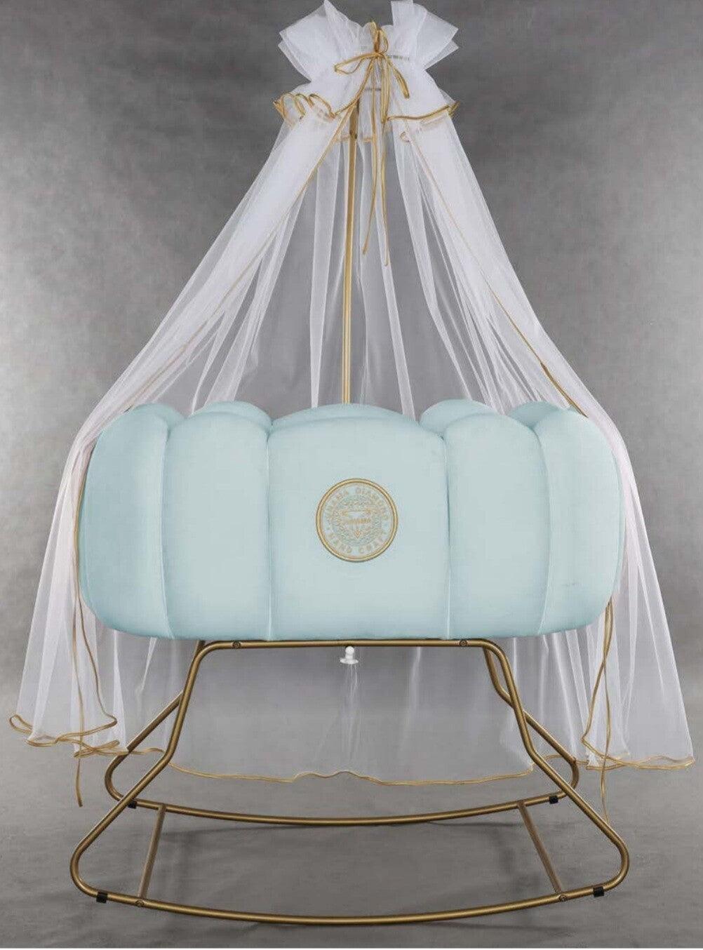 Junama - Baby Cradle - Hand Craft - Celeste/Gold