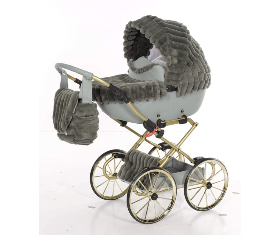Junama - Carrinho de Bonecas com Malinha  - MINI VELVET -  Green