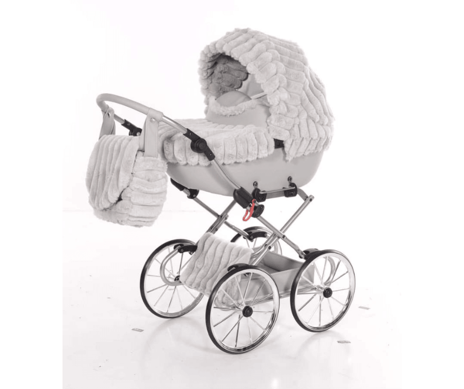Junama - Carrinho de Bonecas com Malinha  - MINI VELVET - Grey