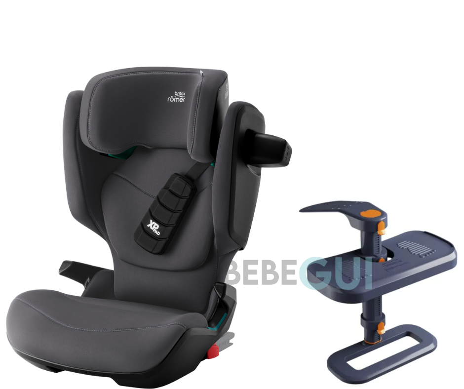 Britax Römer - KIDFIX PRO - Classic Midnight Grey + KneeguardKids 4 - Apoio para os pés