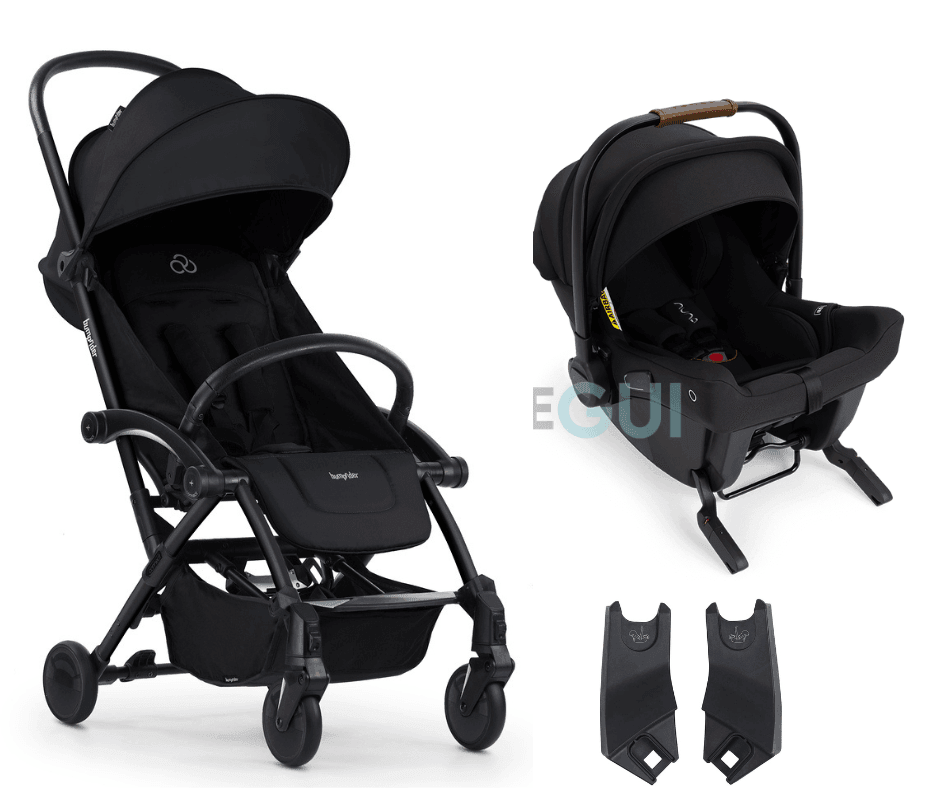 Bumprider - CONNECT 3 - Black/Black + Nuna - PIPA URBN - Caviar + Adaptadores