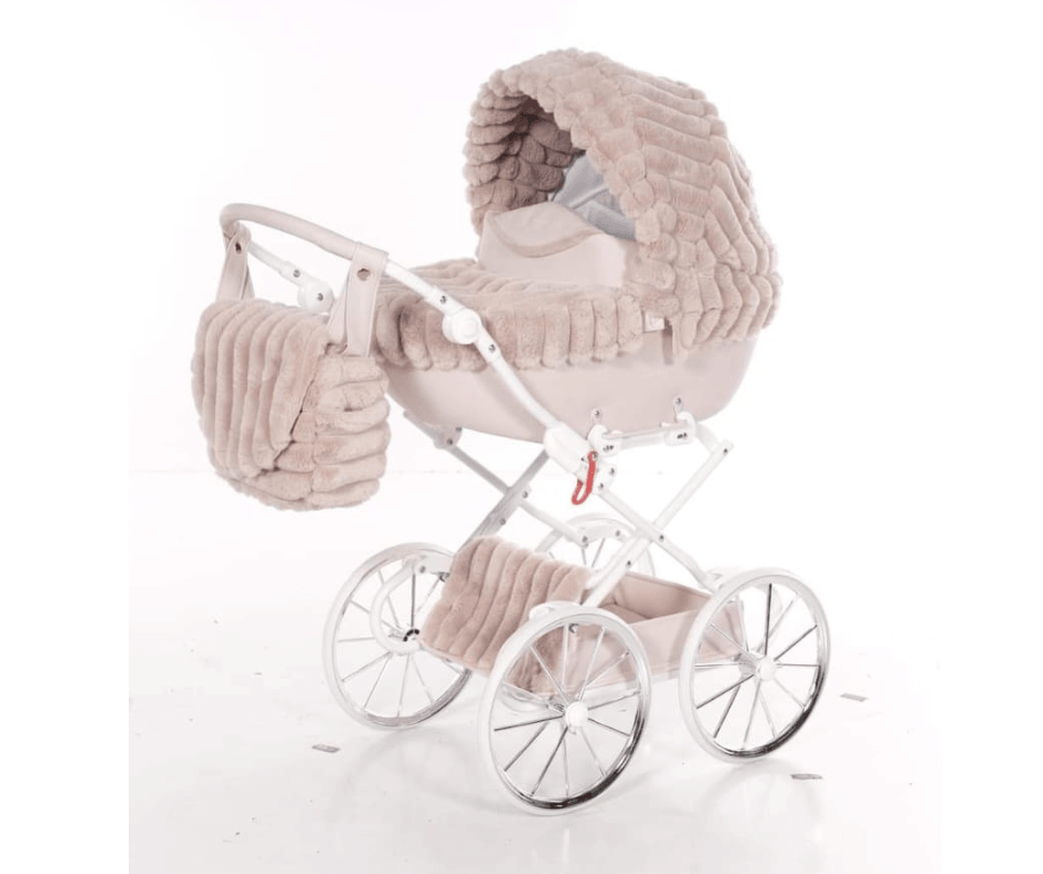 Junama - Carrinho de Bonecas com Malinha  - MINI VELVET -  Pink