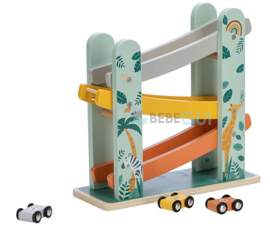 Mini Garagem de Madeira com Carros