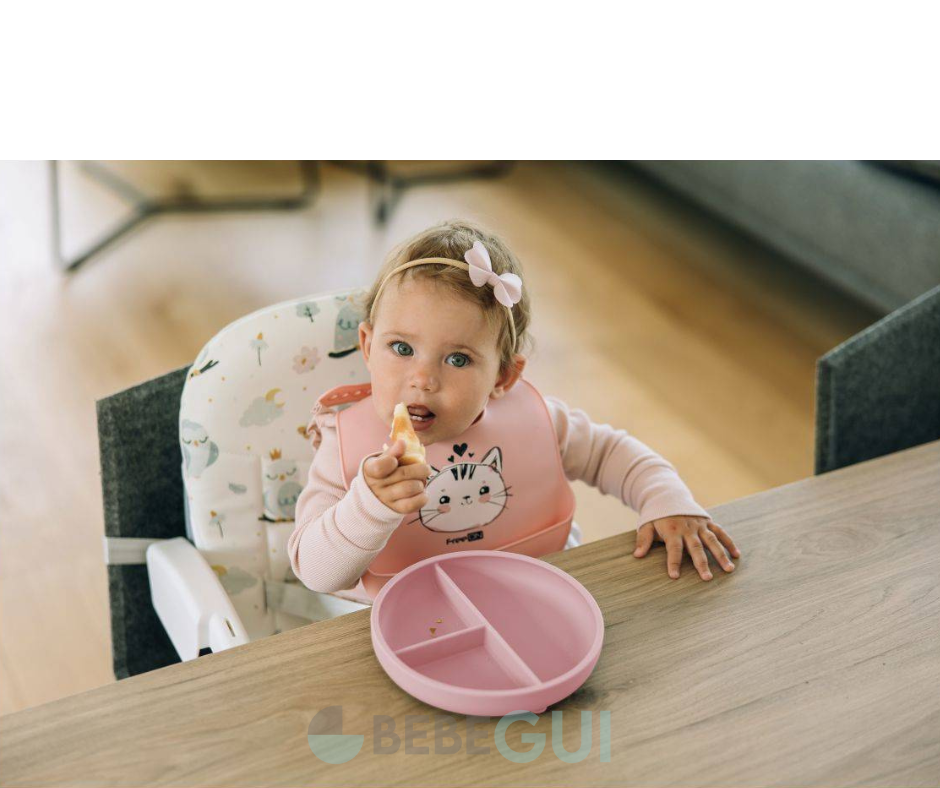 Prato de Silicone Para Introdução Alimentar Infantil - Pink
