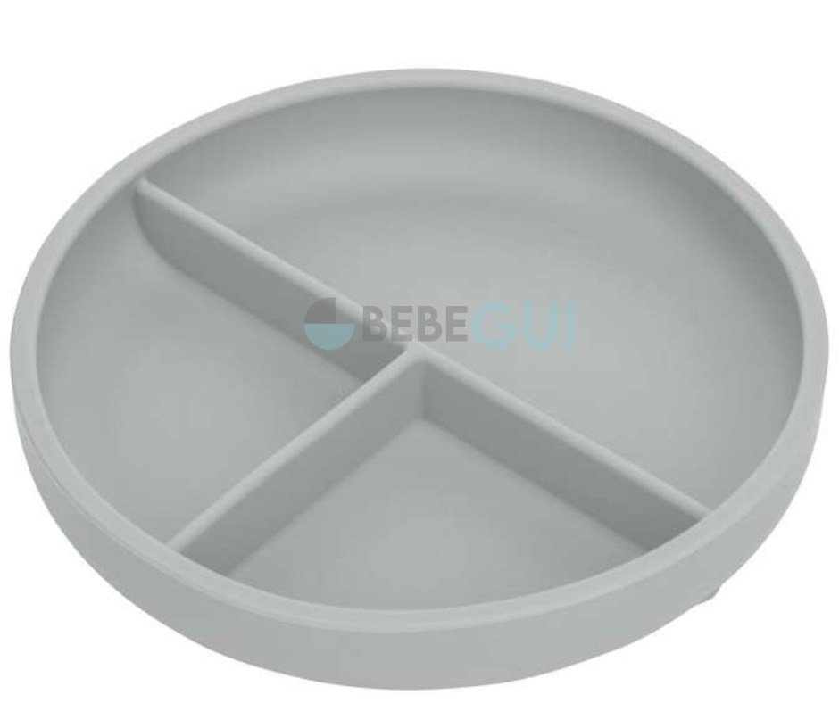 Prato de Silicone Para Introdução Alimentar Infantil- Grey