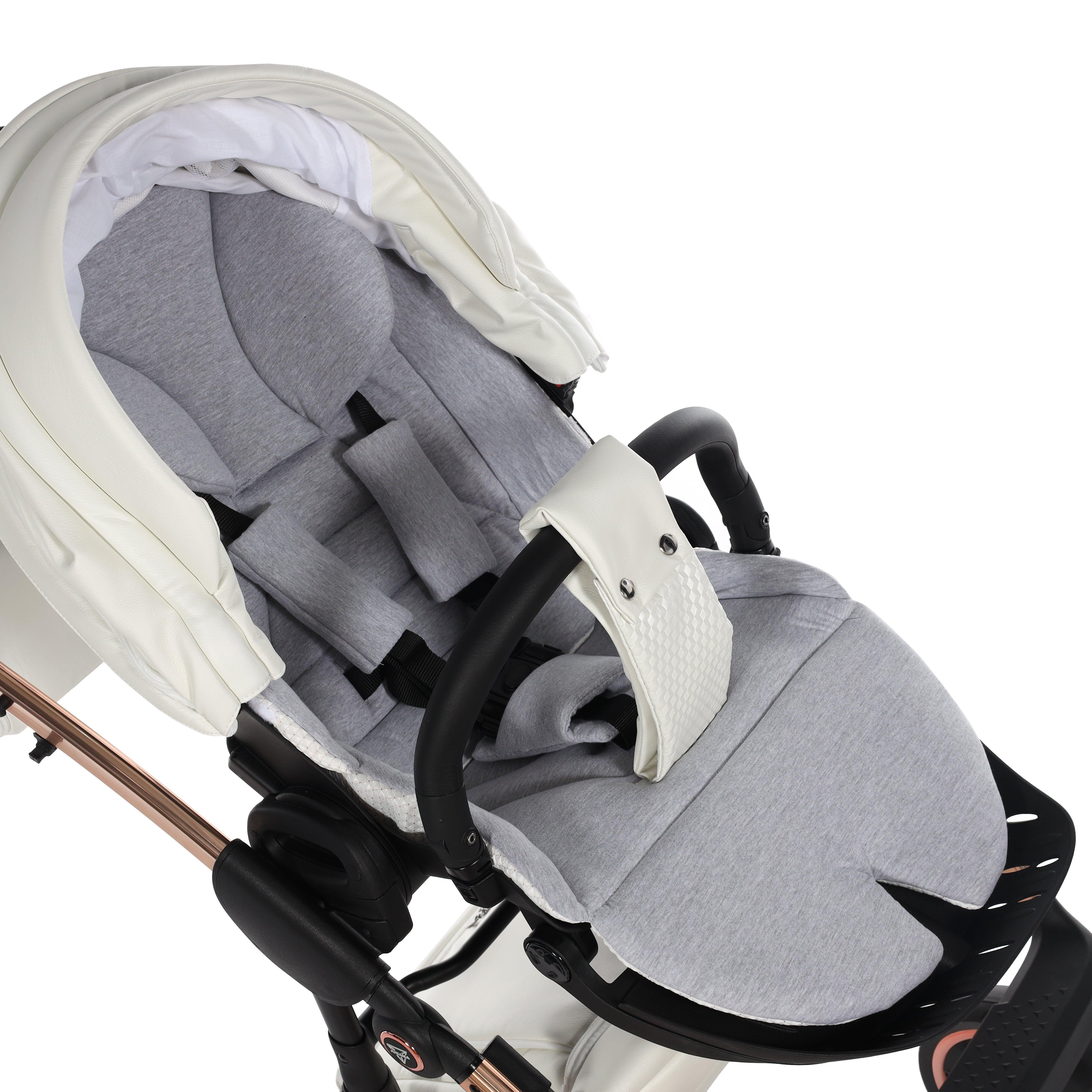 Junama - MIRROR - White / Rose Gold 2x1 - Bebegui - Cadeiras Auto e Carrinhos