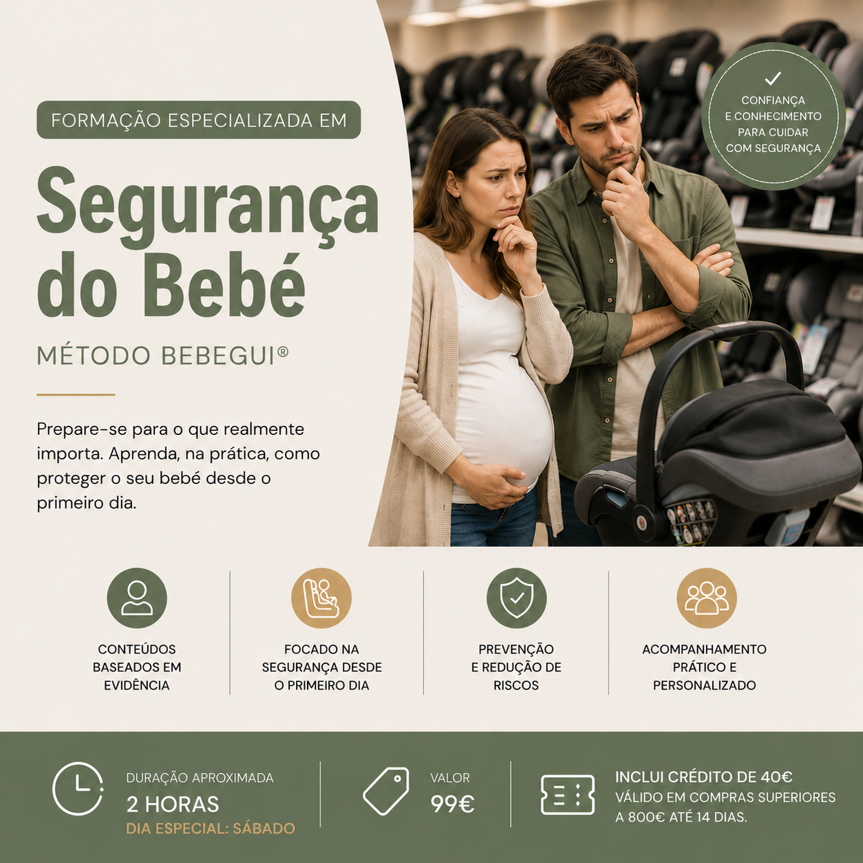 Formação Especializada em Segurança do Bebé - Método BEBEGUI® - Sessão de Sábado