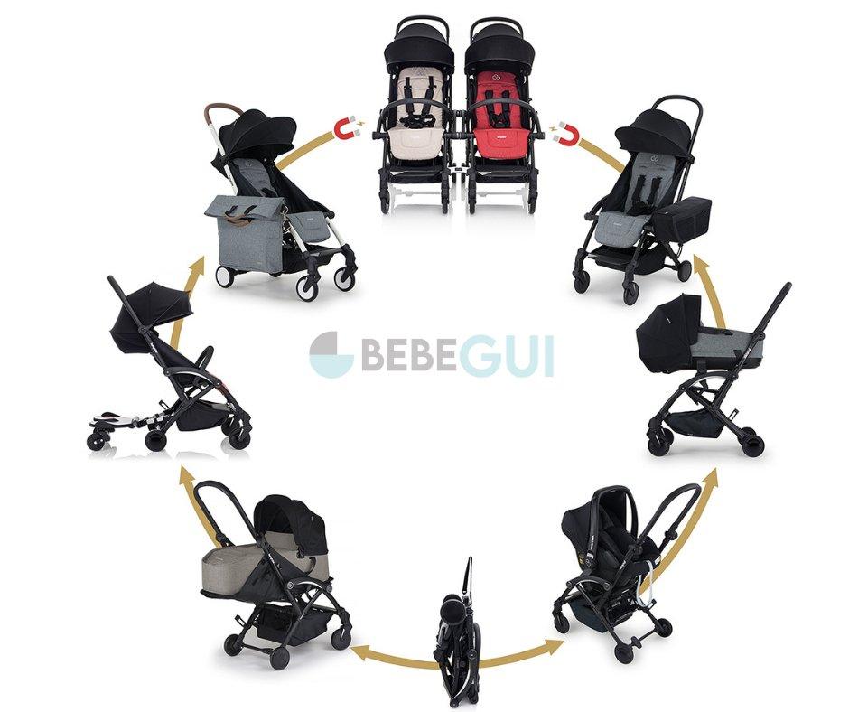 Bumprider - CONNECT 3 - Black/Sand + Alcofa - Black - Bebegui - Cadeiras Auto e Carrinhos