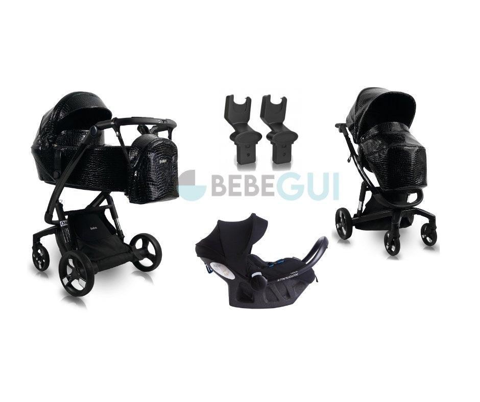 iBebe i-Stop Croco IS26 Gloss/Black + Avionaut Pixel Pro - Black +Adaptadores - Bebegui - Cadeiras Auto e Carrinhos
