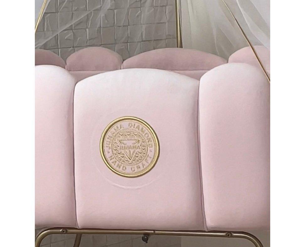 Junama - Baby Cradle - Hand Craft - Pink/Gold (sem acessórios) - Bebegui - Cadeiras Auto e Carrinhos