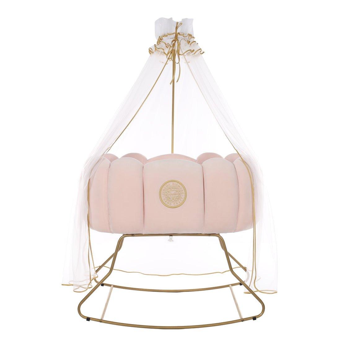 Junama - Baby Cradle - Hand Craft - Pink/Gold (sem acessórios) - Bebegui - Cadeiras Auto e Carrinhos