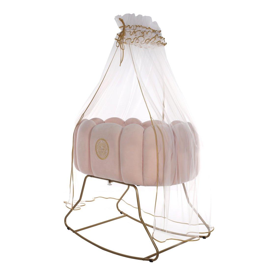 Junama - Baby Cradle - Hand Craft - Pink/Gold (sem acessórios) - Bebegui - Cadeiras Auto e Carrinhos