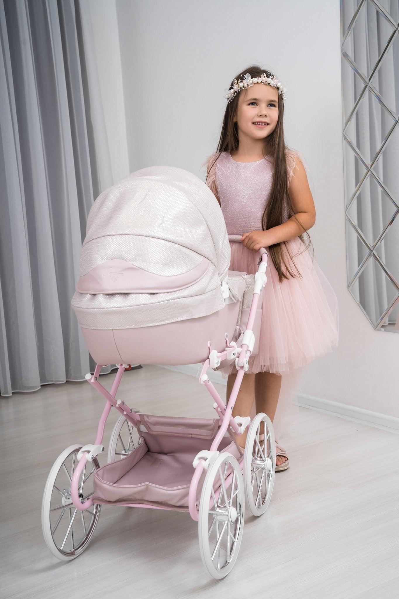 Junama - Carrinho de Bonecas com Malinha - Dolce Pink - Bebegui - Cadeiras Auto e Carrinhos