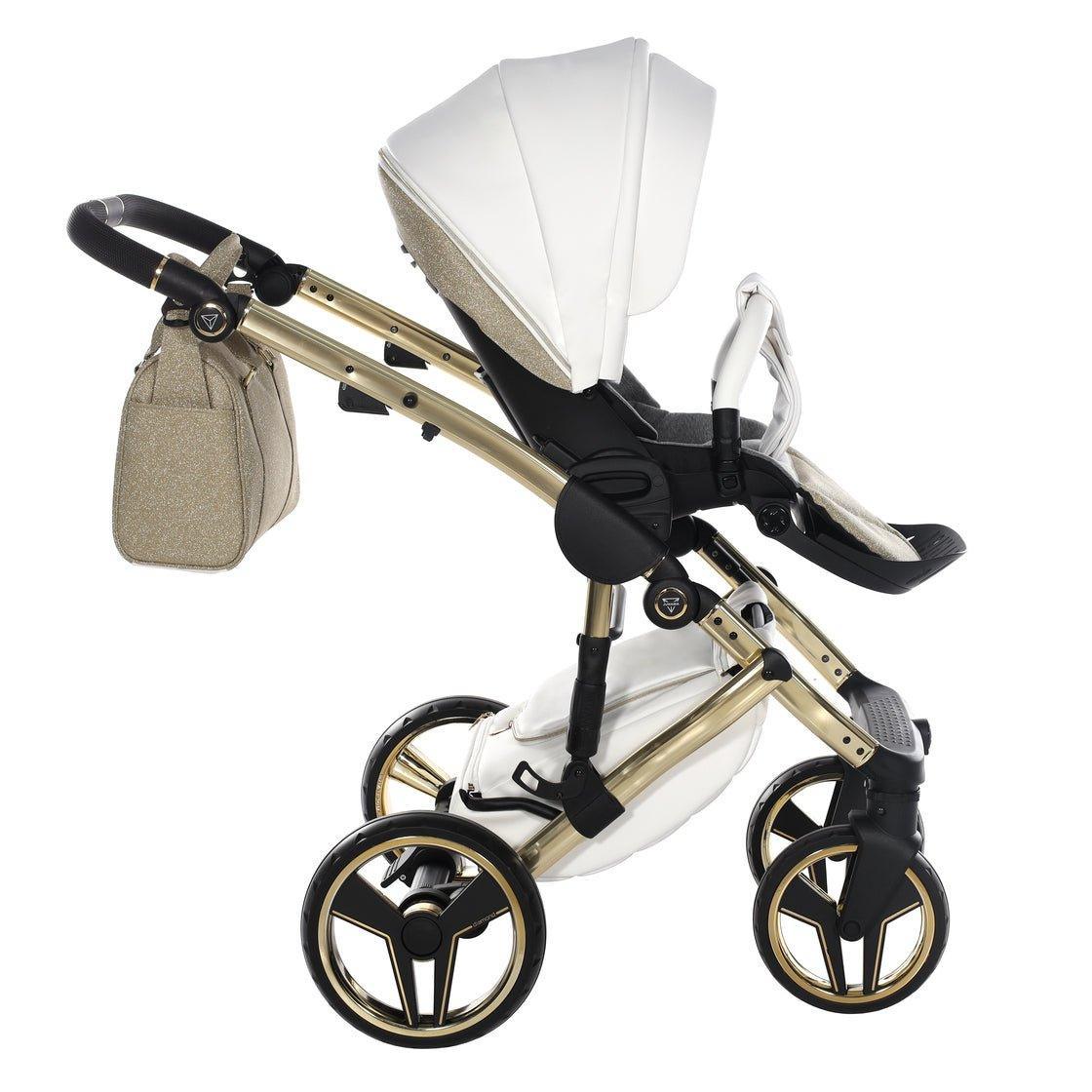 Junama - Hand Craft Glitter - White/Gold - Bebegui - Cadeiras Auto e Carrinhos