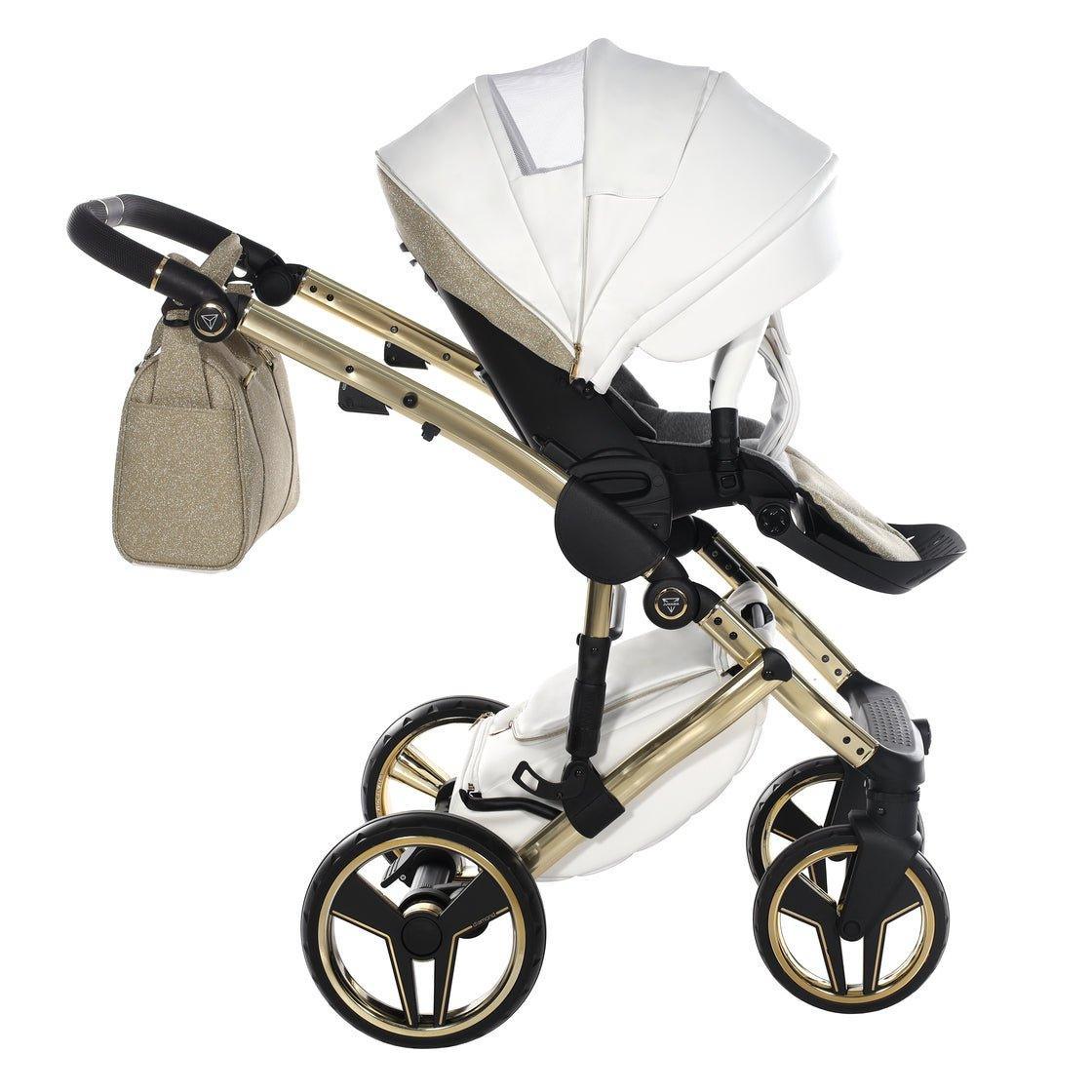 Junama - Hand Craft Glitter - White/Gold - Bebegui - Cadeiras Auto e Carrinhos