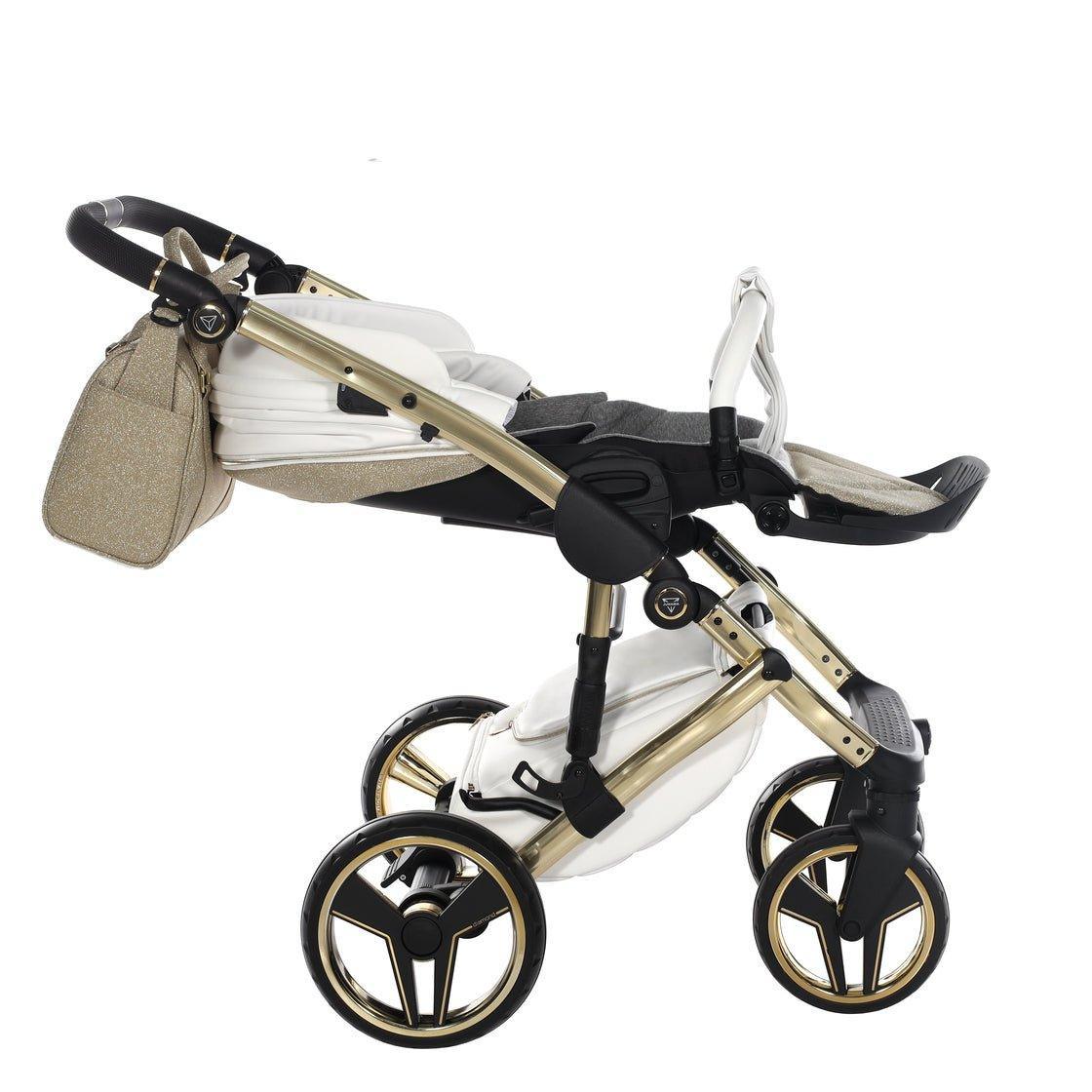 Junama - Hand Craft Glitter - White/Gold - Bebegui - Cadeiras Auto e Carrinhos