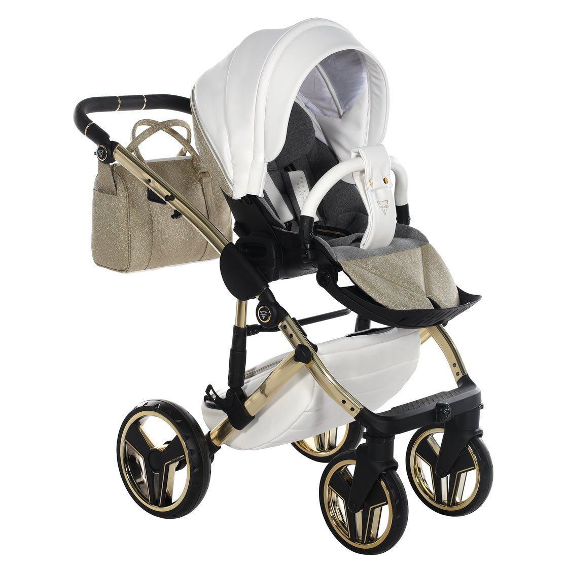 Junama - Hand Craft Glitter - White/Gold - Bebegui - Cadeiras Auto e Carrinhos