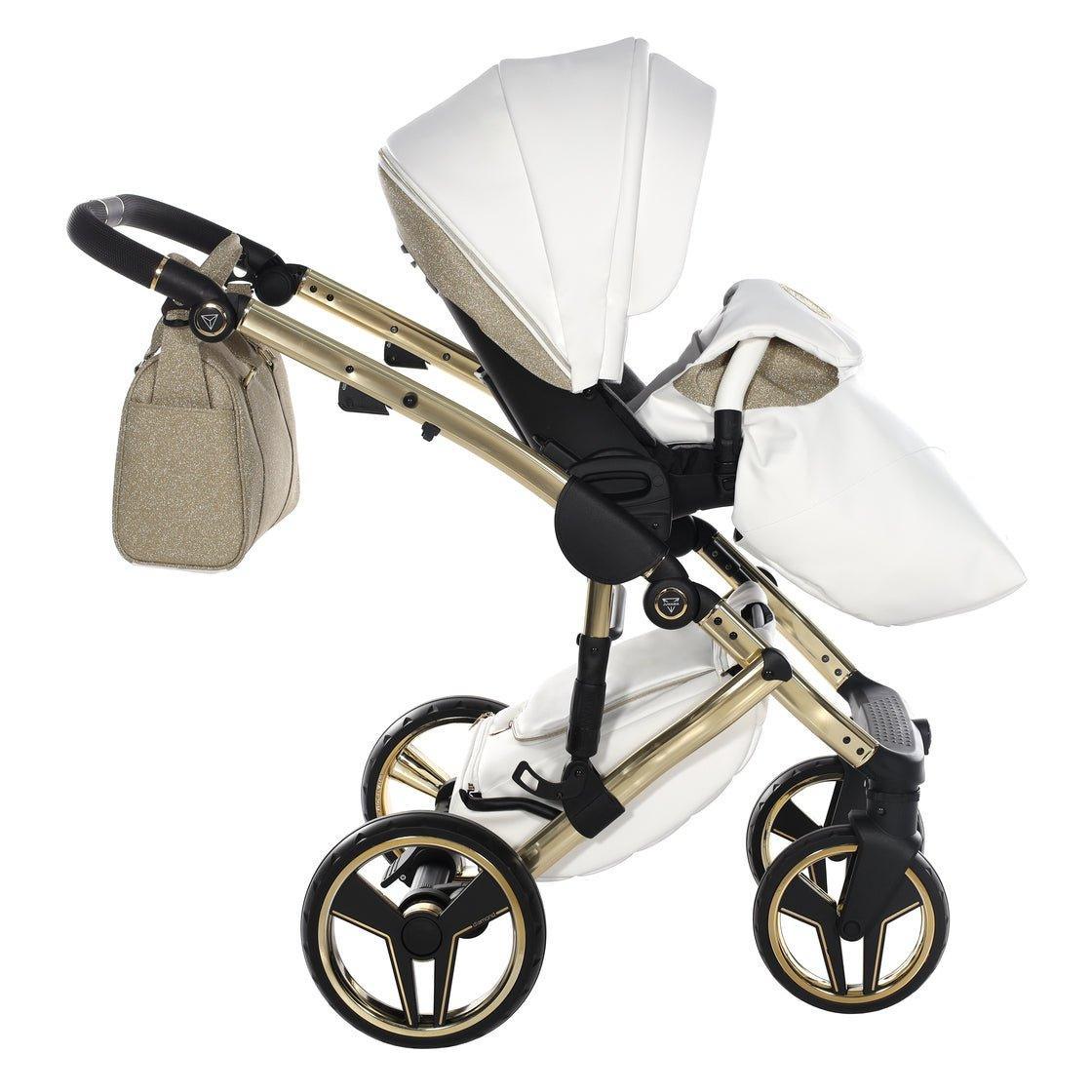 Junama - Hand Craft Glitter - White/Gold - Bebegui - Cadeiras Auto e Carrinhos