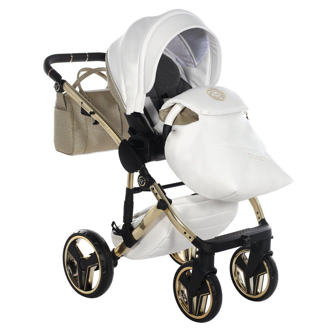 Junama - Hand Craft Glitter - White/Gold - Bebegui - Cadeiras Auto e Carrinhos
