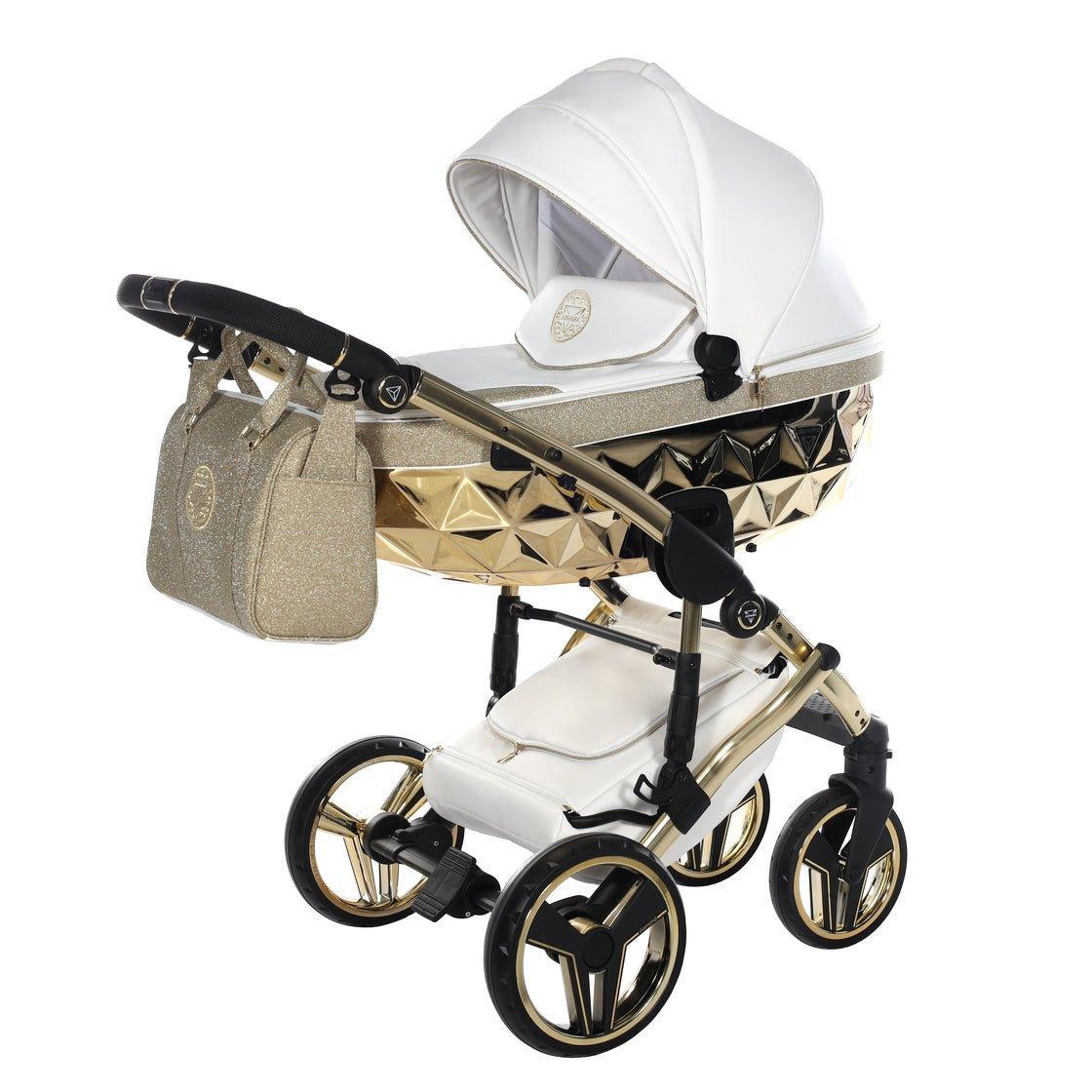 Junama - Hand Craft Glitter - White/Gold - Bebegui - Cadeiras Auto e Carrinhos