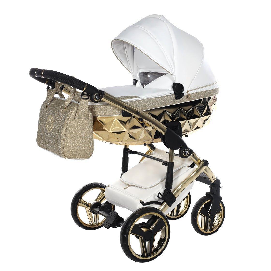 Junama - Hand Craft Glitter - White/Gold - Bebegui - Cadeiras Auto e Carrinhos